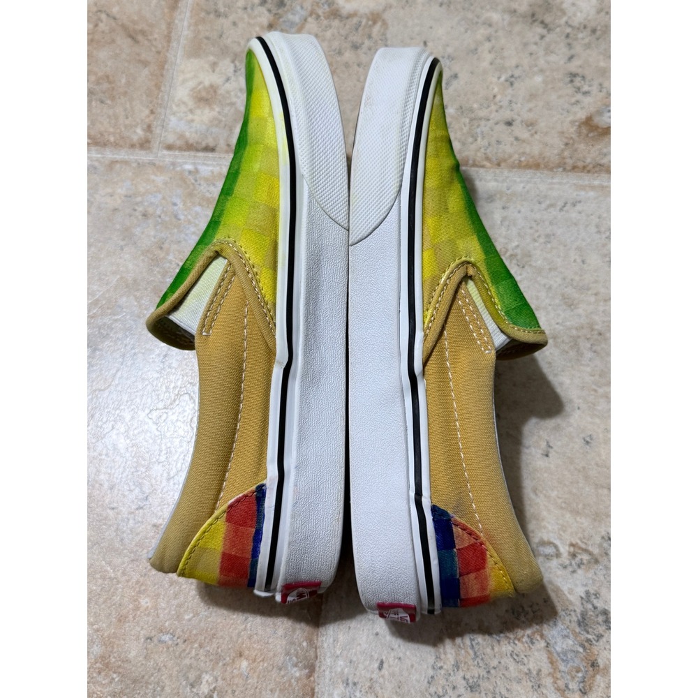 Vans Classic Slip-On Womens 5.5 Multicolor Checkerboard Sneakers Sanitized - Picture 5 of 9